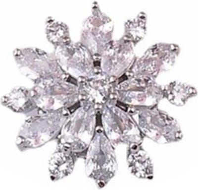 Fako Bijoux® - Magneet Broche Mini - Magneetbroche - Ster Facet Kristal - Magnetische Broche - Hoofddoek Magneet - Sjaal - Hijab - Abaya - 20x20mm - Zilverkleurig