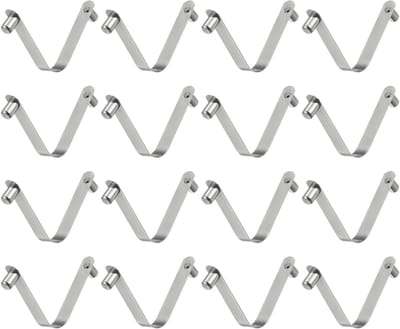 Dailygoods- Veerclip 16 Stuks - Dubbele Knop - Telescopische Vergrendeling - Ronde Buis - Corrosiebestendig - 6 x 8,5 x 49 mm - Peddelclip