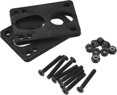 Riser Pads Set - Verhogingskussens Schroeven - Skateboard Onderhoud - Schokabsorberend PP Materiaal - 6mm Dikte - Zwart