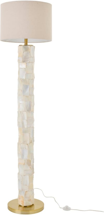 J-Line vloerlamp Pareleffect - schelpen - wit/beige