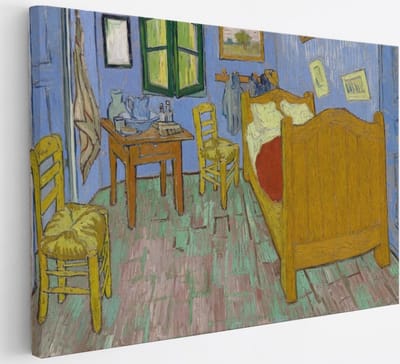 Saammp Canvas Schilderij - De Slaapkamer - Van Gogh - Oude Meesters - 30x20 - Foto op canvas - Wanddecoratie - muurdecoratie Woonkamer - Slaapkamer decoratie - Canvas Print