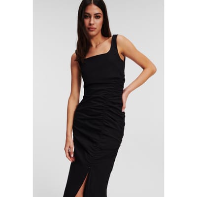 Karl Lagerfeld Gathered Stretch Dress Black Taglia: 42 | Abiti Midi Outlet | Donna | Nero