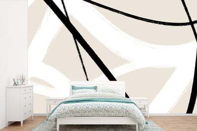 Behang - Fotobehang Lijn - Abstract - Minimalisme - Pastel - Breedte 390 cm x hoogte 260 cm