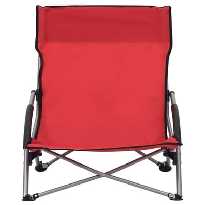 vidaXL - Opklapbare - stoelen, - 2 - stuks, - rode - stof