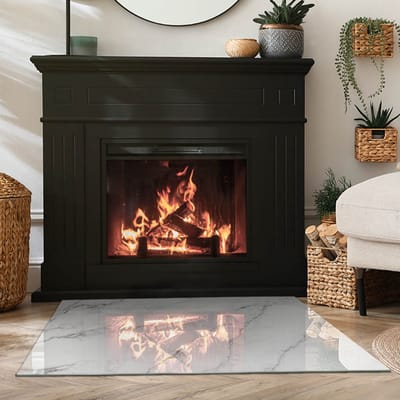 Coloray Vloerplaat Houtkachel - Onderplaat Kachel - 100 cm x 70 cm - Houtkachel Vloerplaat - Wit Vloerplaat Kachel - Verwarmingsaccessoires - Vloerplaat voor Houtkachel - Vloerplaat Open Haard - Vloerplaat Voor Kachel