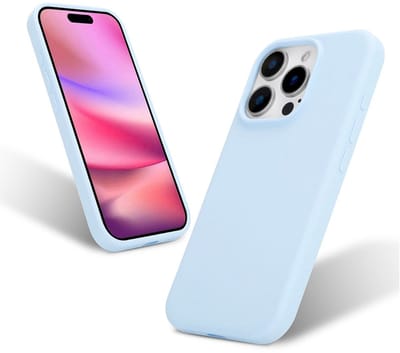 Liquid Silicone Hoesje geschikt voor iPhone 16 Pro - lichtblauw- Dagelijks gebruik - Duurzaam - Flexibel - Stijlvol en Comfortabel - Schokbestendig - Soft Touch Siliconen