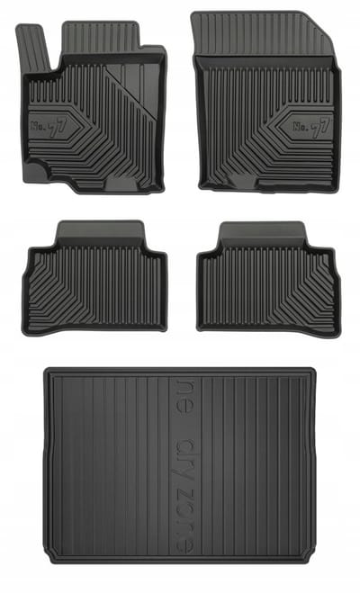 Frogum Voordeelset - Premium Automatenset No.77 + Dry Zone Kofferbakmat - Geschikt voor Suzuki Vitara II (vanaf 2015) - Hoge laadvloer - TPE Rubber - Zwart