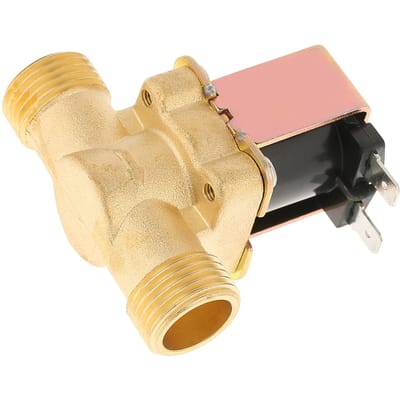 1 2  DC 12V Normalement Fermée Laiton Électrovanne Électrique Pour Contrôle de l'Eau blanc