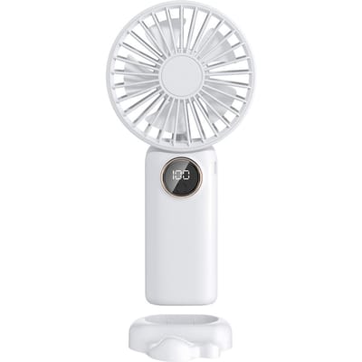 Draagbare Ventilator Mini Handheld Elektrische Ventilator Ondersteunt 5 Instelbare Windsnelheden Stille Werking Aangedreven door