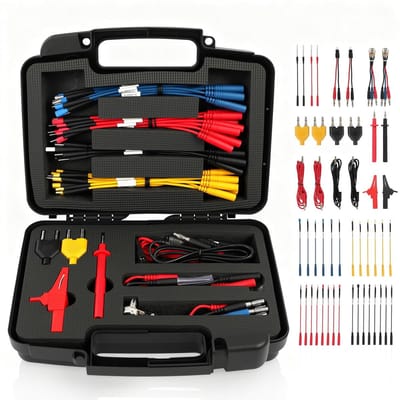 Meetkabelset - Testkabels Krokodillenklemmen - Elektronica Reparatie - CAT III 1000V Veiligheid - 48 Delige Set