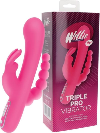 Willie Toys - Triple Pro Vibrator -  Lengte: 21,5 cm - 7 vibratiepatronen - 5 vibratiesnelheden