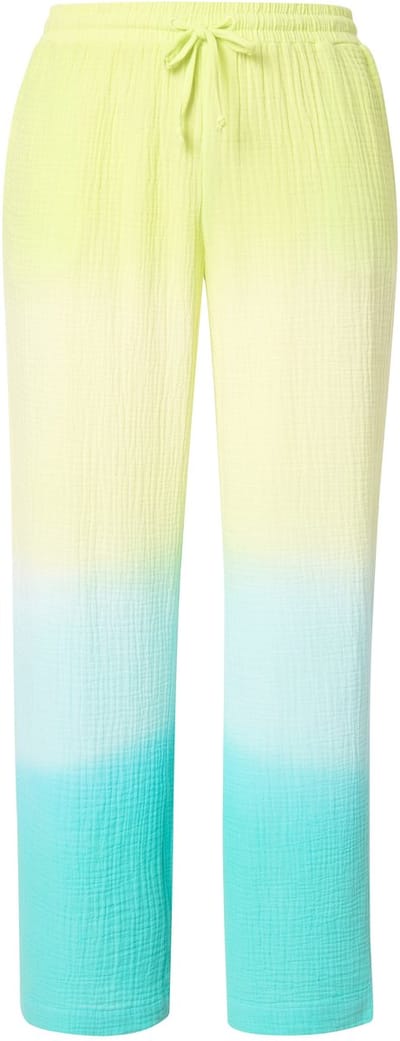 Angel of Style - Dames - Broek rechte pijpen mousseline kleurverloop - Smaragd - Maat 44