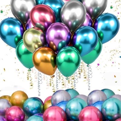 Loha-party®50 stuks luxe chroom ballonnen-hoge kwaliteit kleurrijke metalen latexballonnen-metaal ballonnen--Metalen Uiterlijk-30cm-12inch-2.8g per stuk