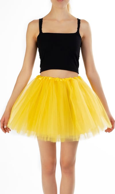 KIMU® Tutu Geel Tule Rokje - Maat 68 74 80 86 92 98 - Gele Petticoat Rok Baby Peuter Meisje - Balletpakje Kinderen Babypakje Festival