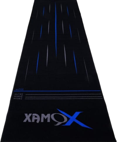 Dartmat met strepen - Darttapijt werplijn - Darts spelen - Extra breed - 285x80cm - Zwart rood blauw