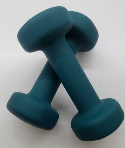 Gewichten 2 x 1 KG - Soft grip - blauwgroen dumbbells - ook geschikt voor aerobics en fysiotherapie oefeningen