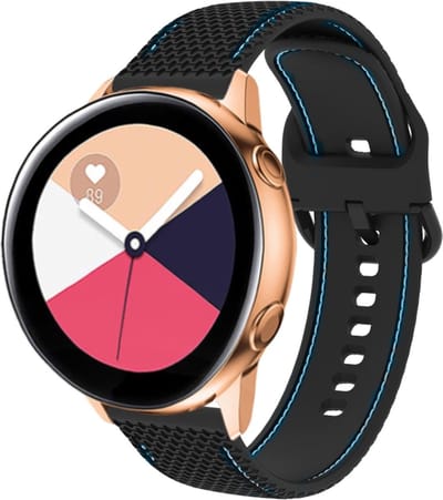 Siliconen bandje - geschikt voor Samsung Galaxy Watch 7 / Watch FE / Watch 6 / Watch 6 Classic / Watch 5 / Watch 5 Pro / Watch 4 / Watch 4 Classic / Watch 3 41 mm / Active / Active 2 / Watch 42 mm - zwart / blauw
