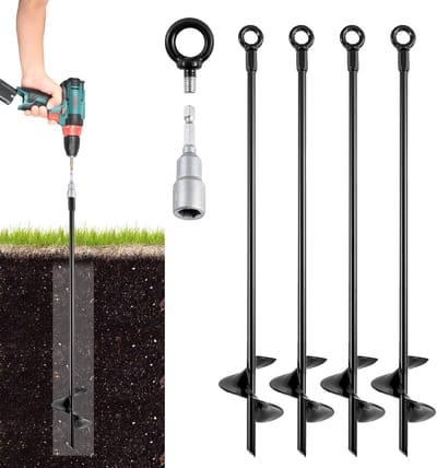 Set van 4 Grondankers van 38,5 cm - Ideaal voor Trampolines, Tenten en Schommels - Stevige Bevestiging voor Tuin en Schuur