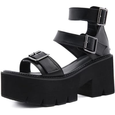 Grote Maat Zomer Dames Schoenen Sandalen Mode Punk Gothic Platform Sandaalschoenen Voor Dames Chunky Hak Dames Vrije Tijd Sandalias 42