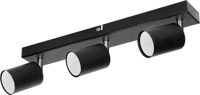 DOA SP 3 - Plafondlamp / Wandlamp geschikt voor 3 spotjes max. 3 x 50 W - GU10 - Draaibare Opbouwspot - Zwart