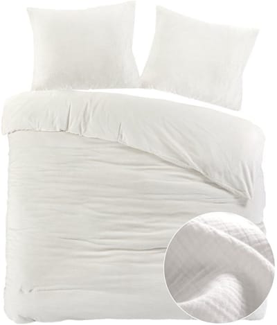 Papillon Dekbedovertrek Mousseline White Off - 200x200/220 cm - 100% Percale Katoen - Hoogwaardige kwaliteit