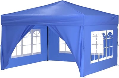 Opvouwbare Feesttent - Partytent Tuinhuisje - Buitenfeesten Organiseren - Waterdicht UV-bestendig - 3 x 3 m - Blauw