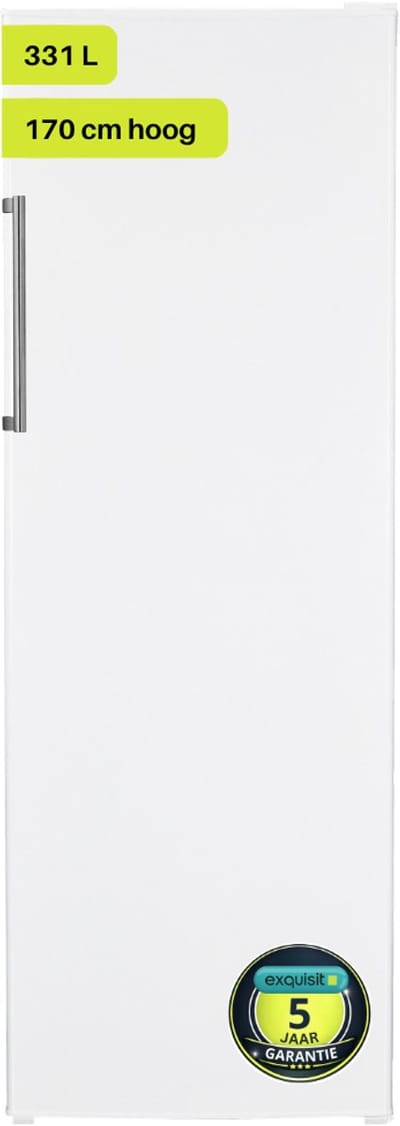 Exquisit KS350-V-H-040EW - Koelkast - RVS Handgreep - 5 Jaar Garantie - 331 Liter - 40dB - Wit