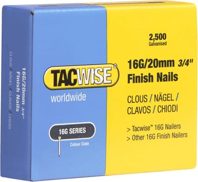 2500x Afwerknagels Type 16G Schoenmaat 20mm - Verzinkt voor Houtbewerking
