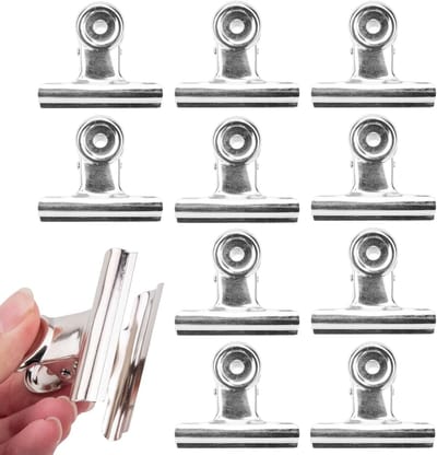 Set van 10 RVS Bulldog Clips van 90 mm - Duurzame Klemmen voor Papier, Documenten en Organisatie