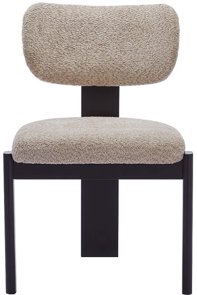 Vente-unique Set van 2 stoelen in boucléstof en zwart rubberhout - Taupe - WILANA