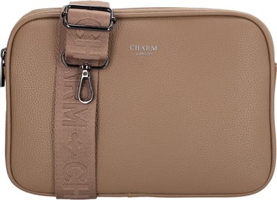 Charm London Mulberry Street Crossbodytas - Schoudertas - Drie Ritsvakken - Verstelbare Schouderband - Afneembaar - Damestas - Schoudertas - Taupe