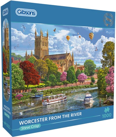 Gibsons - Worcester vanaf de Rivier ("Worcester from the River") - Steve Crisp - 1000 stukjes - 68×49cm - Legpuzzel voor Volwassenen