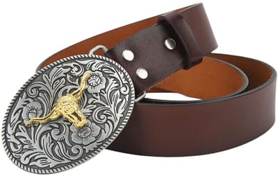 Dailygoods- Leren Riem Premium Leer - Cowboy Riem - Vintage Accessoire - Tailleverbetering - Duurzaam - Comfortabel tijdens Activiteiten - Cowboyriem