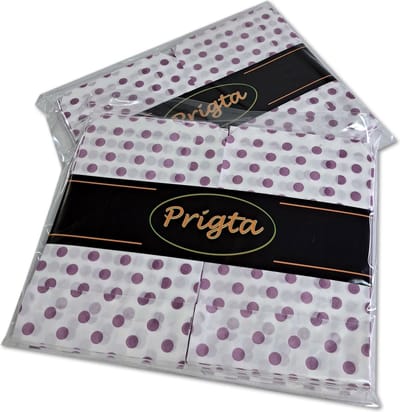 Prigta - Papieren zakjes - 200 stuks - 10x16 cm - wit met paarse stipjes - 40 gr/m2 / cadeauzakjes