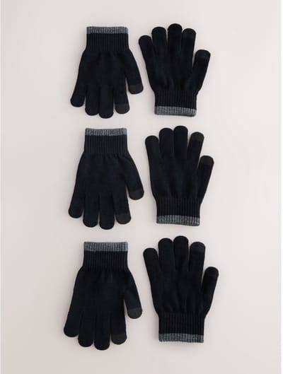 Next - Jongens - 3 Paar magische handschoenen - Zwart