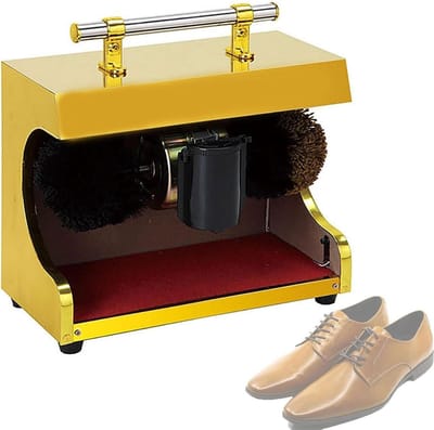 Automatische Schoenpoetser - Elektrische Borstel - Schoenen Polijsten - Automatische Inductie - 41x25x37 cm - Geel