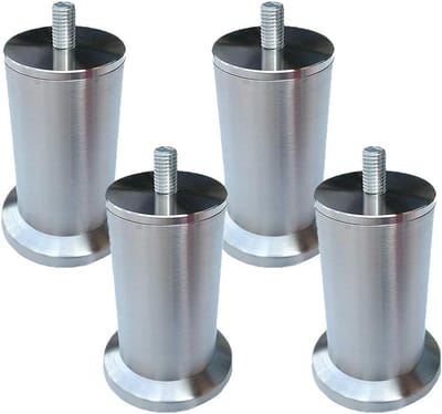 Ronde Meubelpoten RVS - Set van 4 - Voor Tafel, Bed, Kast en Bank (12,5 cm)