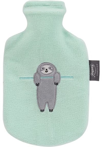 Warmwaterkruik met fleece hoes lichtgroen 0,8l