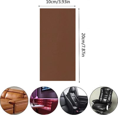 GEAR 3000® PU leer reparatie set - leather repair - leder patch - zelfklevende sticker bruin