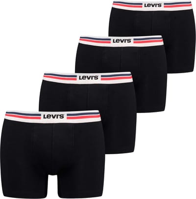 Levi's 4P boxers placed sportswear logo zwart - M