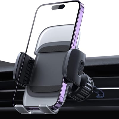 Famanu – Telefoonhouder voor auto met ventilatierooster clip, universele smartphonehouder met veermechanisme, 360 graden draaibaar, geschikt voor 4–7 inch