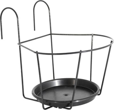 ARTEVASI balkon pannenlap met schotel - 25 x 25 cm - antracietgrijs