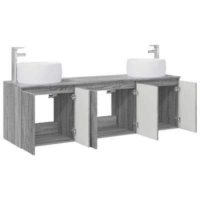 vidaXL - Badkamerkast - set - 3 - st - Grijs - Sonoma - 49,5 - x - 44,5 - x - 66 - cm