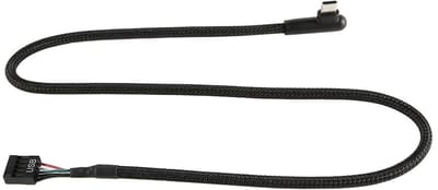 Allecto - USB 9-Pin naar Type-C Kabel 90 Graden 60cm - Motherboard Adapter