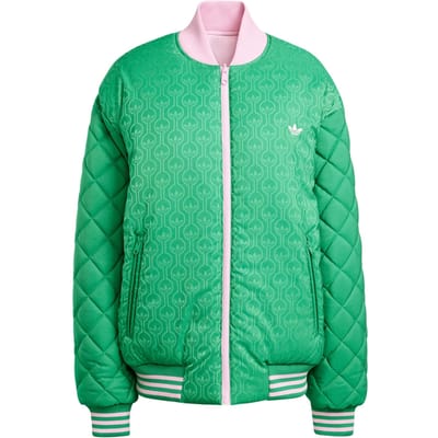 Adidas Originals All-Over Print Reversible Zip-Up Baseballkraag Pilot Jas met Lange Mouwen Damesjassen Multicolor JN7656 L blue