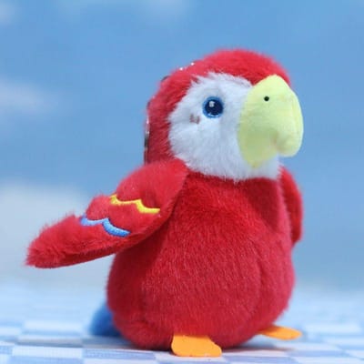 1 pièce Mignon Réaliste Oiseau Peluche Jouet Doux Perroquet Pingouin Peluches Porte-clés Animaux de Simulation Pendentif Cadeau pour Anniversaire 11-12cm beige