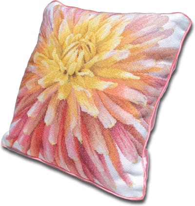 Thea Gouverneur - Borduurpakket met telpatroon - 441A - Voorgesorteerde DMC Garens - Dahlia - Aida - 33 cm x 33 cm - DIY Kit