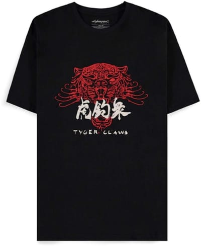 Cyberpunk 2077 - Tiger Claws Unisex Tshirt - S - Zwart