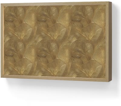 Wandlamp 60x40 cm - Oplaadbaar - Organisch - Lijnen - Goud - Wandlampen binnen woonkamer - Slaapkamer lamp - Decoratieve nachtlamp - Vloerlamp draadloos