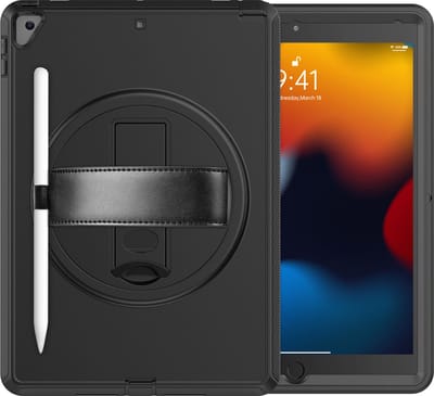 Hoesje geschikt voor iPad 10.2 inch 2021-2019 9e/8e/7e generatie Valbestendig Shockproof Case Standaard Handvat Draaibaar Kinderhoes